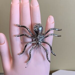 Silver Spider Statement Ring